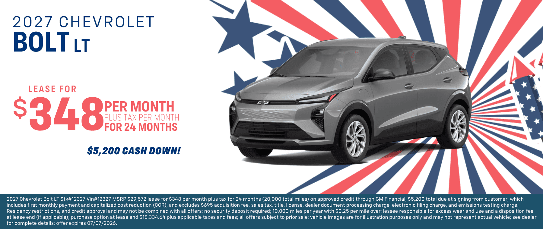 2027 Chevy Bolt LT Lease offer