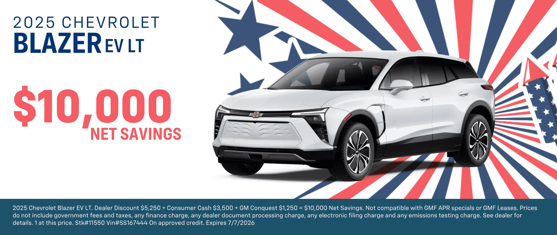 2025 Blazer EV LT Net savings offer