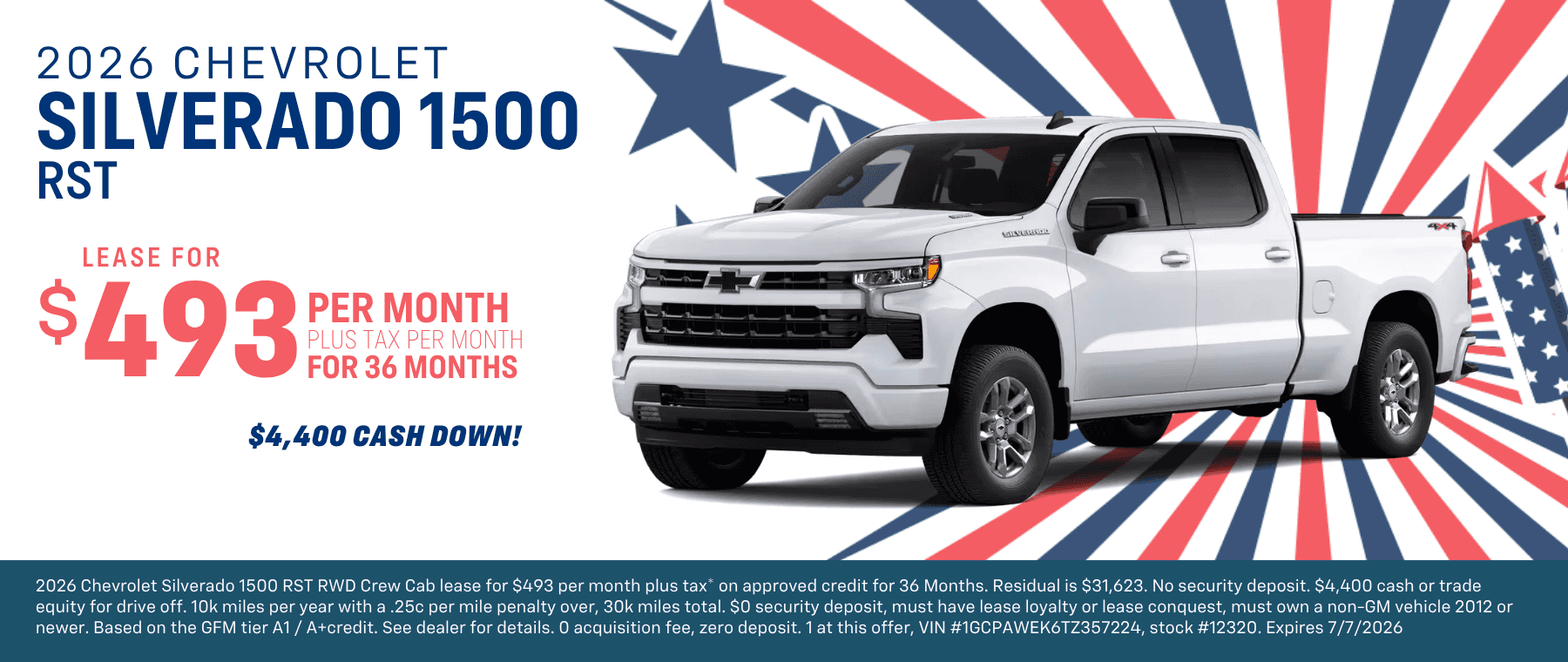 2026 Silverado 1500 lease offer