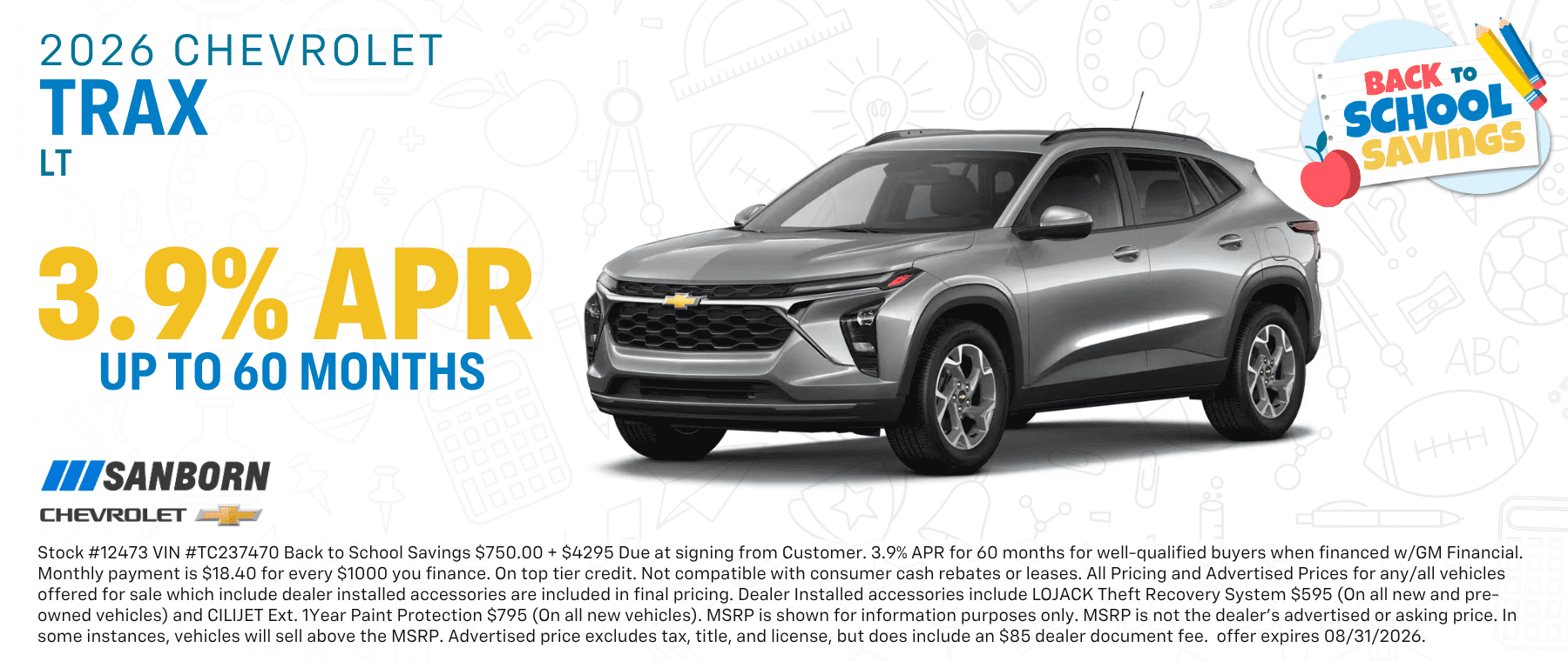 2026 Chevy Trax apr offer