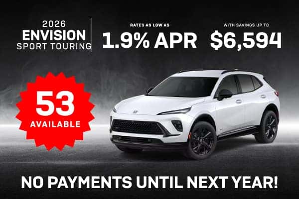 Buy a New 2026 Buick Envision Sport Touring get rates as low as 1.9% APR with savings up to $6,594
