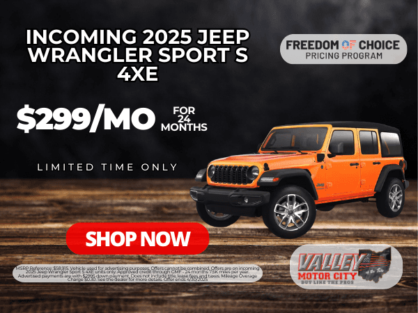INCOMING 2025 JEEP WRANGLER SPORT S 4XE