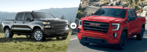 Exterior view comparing the 2021 GMC Sierra vs. 2021 Chevy Silverado