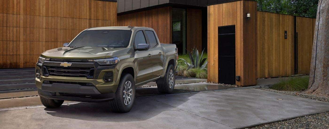 Green 2023 Chevy Colorado for sale parked in a driveway