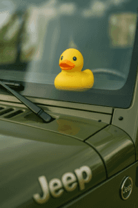 ChatGPT photo of a Jeep vehicle with the notable rubber duck culture trend