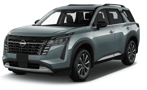 Slate blue Nissan Pathfinder SUV standard trim