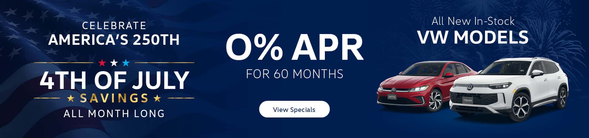 0% APR for 60 months All New In-Stock VW Models