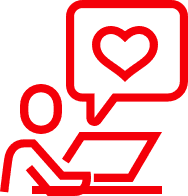 Icon on Laptop with Chat Bubble