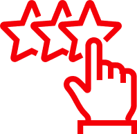 Hand clicking on stars icon