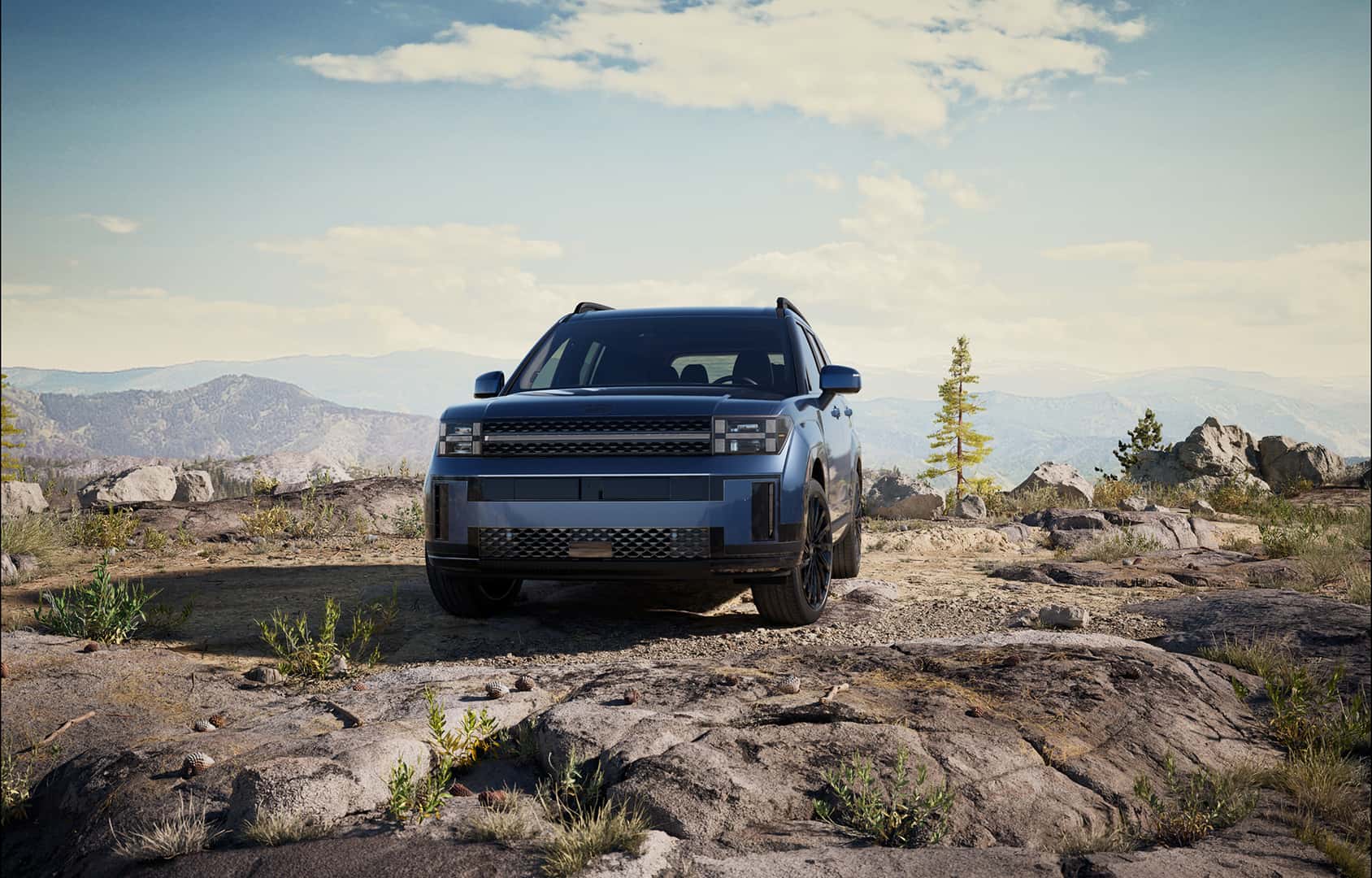 2026 Santa Fe Atlantic Blue 3 row SUV